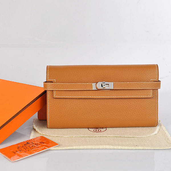 A708 Hermes Kelly del cuoio del raccoglitore clemence a Camel